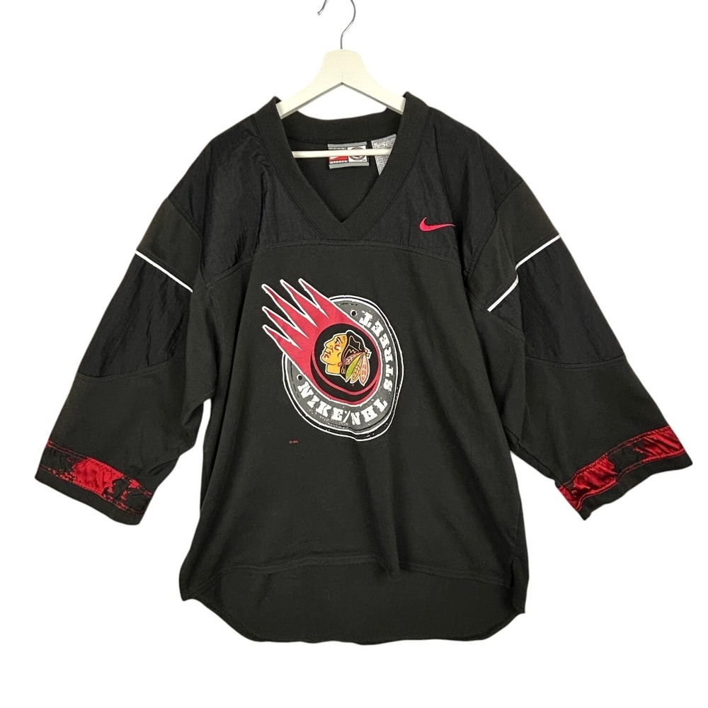 Chicago Blackhawks Nike Vintage Jersey Shirt‎ NHL Black Size Large